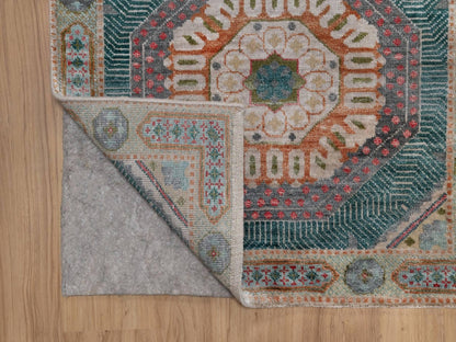 Brown 2'7" x 9'11" Mamluk Hand knotted Wool/Silk Rug - Sku: O091904