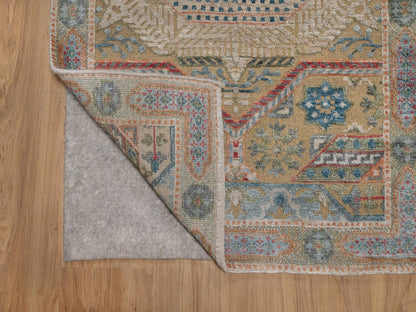 Brown 2'8" x 19'10" Mamluk Hand knotted Wool/Silk Rug - Sku: O091906
