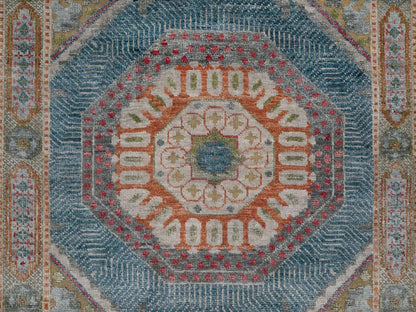 Brown 2'8" x 19'10" Mamluk Hand knotted Wool/Silk Rug - Sku: O091906