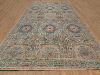 Mamluk Mamluk hand-knotted wool/silk rug in Brown, 11'11" x 18'3" — SKU O091920 (view 2)