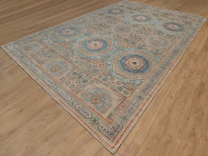 Brown 11'11" x 18'3" Mamluk Hand knotted Wool/Silk Rug - Sku: O091920