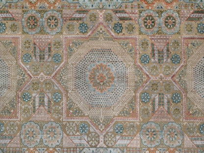 Brown 11'11" x 18'3" Mamluk Hand knotted Wool/Silk Rug - Sku: O091920
