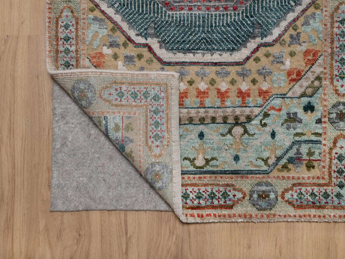 Mamluk Mamluk hand-knotted wool/silk runner in Brown, 2'6" x 12' — SKU O091926 (view 3)