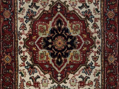 Heriz Heriz hand-knotted wool runner in Ivory & Red, 2'5" x 10'1" — SKU O091928 (view 5)