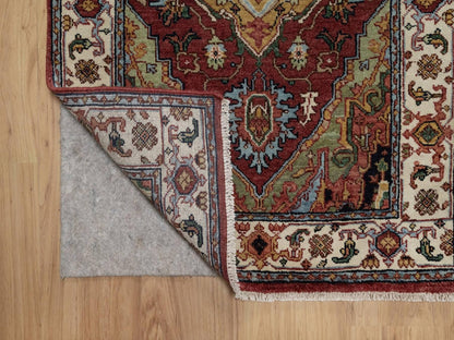 Heriz Heriz hand-knotted wool runner in Red & Ivory, 2'7" x 6'1" — SKU O091930 (view 3)