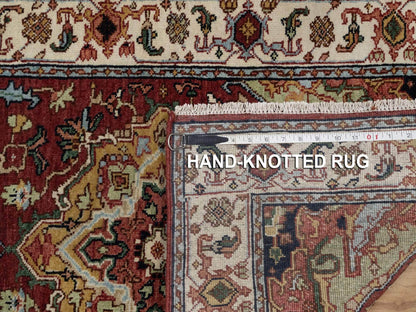 Heriz Heriz hand-knotted wool runner in Red & Ivory, 2'7" x 6'1" — SKU O091930 (view 8)