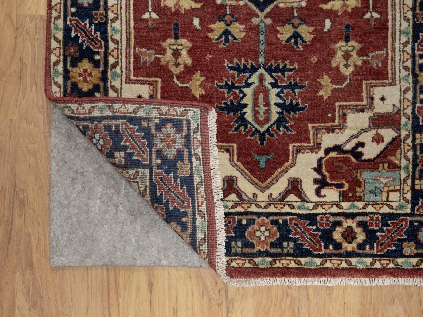 Heriz Heriz hand-knotted wool runner in Red & Midnight Blue, 2'7" x 8'2" — SKU O091932 (view 3)