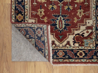 Heriz Heriz hand-knotted wool runner in Red & Midnight Blue, 2'7" x 8'2" — SKU O091932 (view 3)