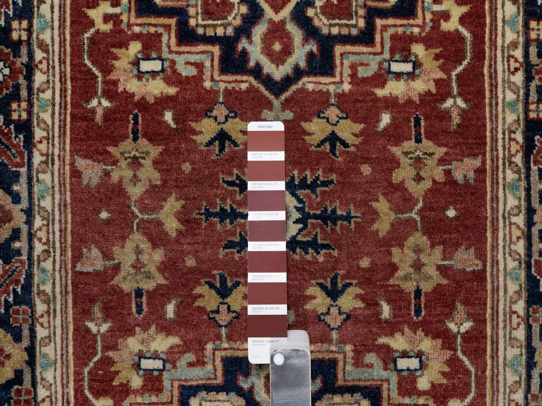 Heriz Heriz hand-knotted wool runner in Red & Midnight Blue, 2'7" x 8'2" — SKU O091932 (view 4)