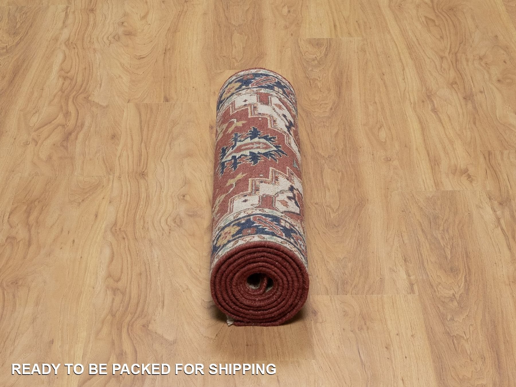 Heriz Heriz hand-knotted wool runner in Red & Midnight Blue, 2'7" x 8'2" — SKU O091932 (view 6)