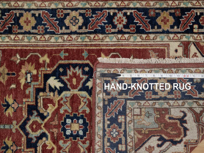 Heriz Heriz hand-knotted wool runner in Red & Midnight Blue, 2'7" x 8'2" — SKU O091932 (view 8)