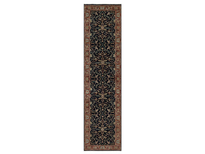 Blue 2'7" x 10'2" Heriz Hand knotted Wool Rug - Sku: O091933