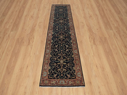 Heriz Heriz hand-knotted wool runner in Blue & Red, 2'7" x 10'2" — SKU O091933 (view 2)