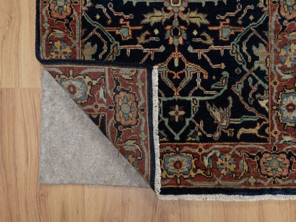Blue 2'7" x 10'2" Heriz Hand knotted Wool Rug - Sku: O091933