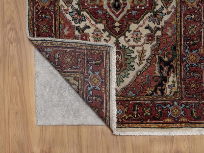 Heriz Heriz hand-knotted wool runner in Ivory & Red, 2'6" x 14'2" — SKU O091934 (view 3)