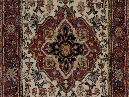 Heriz Heriz hand-knotted wool runner in Ivory & Red, 2'6" x 14'2" — SKU O091934 (view 5)