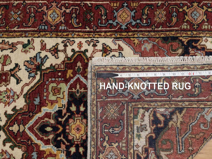 Heriz Heriz hand-knotted wool runner in Ivory & Red, 2'7" x 6'1" — SKU O091935 (view 8)