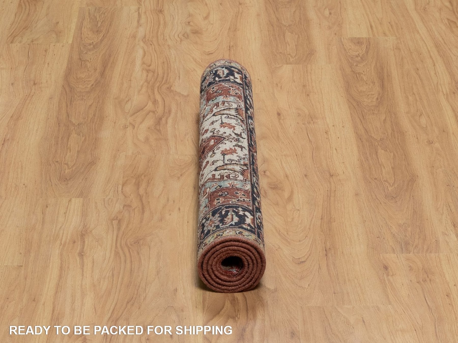 Heriz Heriz hand-knotted wool rug in Red & Navy Blue, 3' x 5' — SKU O091938 (view 6)