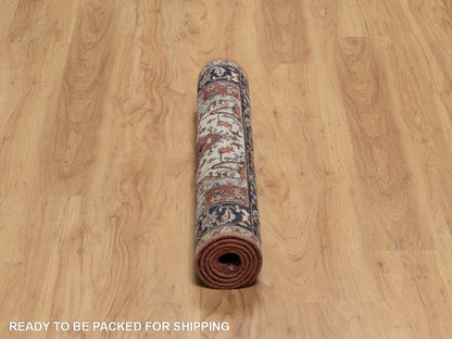 Heriz Heriz hand-knotted wool rug in Red & Navy Blue, 3' x 5' — SKU O091938 (view 6)