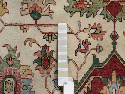 Heriz Heriz hand-knotted wool rug in Ivory & Red, 11'10" x 15'3" — SKU O091947 (view 7)