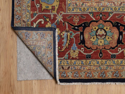 Blue 11'11" x 18'0" Heriz Hand knotted Wool Rug - Sku: O091951