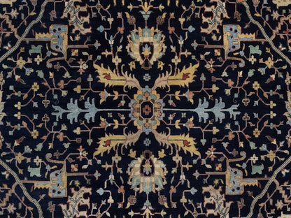 Blue 11'11" x 18'0" Heriz Hand knotted Wool Rug - Sku: O091951