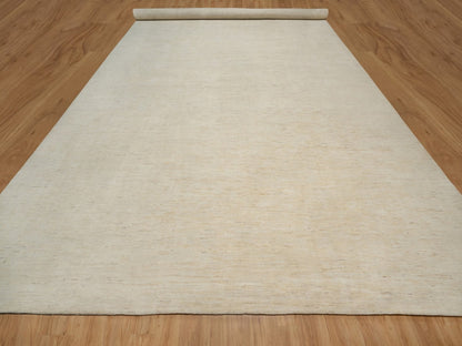 Gabbeh Modern / Contemporary hand-knotted wool rug in Ivory, 14'10" x 22'8" — SKU O091955 (view 2)