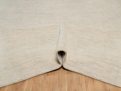 Gabbeh Modern / Contemporary hand-knotted wool rug in Ivory, 14'10" x 22'8" — SKU O091955 (view 5)