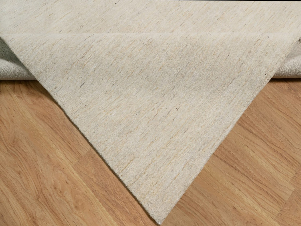 Gabbeh Modern / Contemporary hand-knotted wool rug in Ivory, 14'10" x 22'8" — SKU O091955 (view 6)
