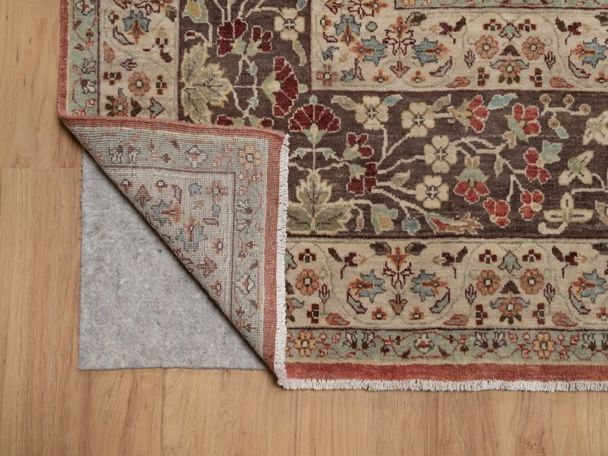 Tabriz Fine Oriental hand-knotted wool rug in Red & Brown, 10' x 14' — SKU O091956 (view 4)