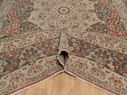 Tabriz Fine Oriental hand-knotted wool rug in Red & Brown, 10' x 14' — SKU O091956 (view 5)