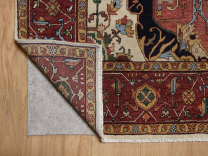 Heriz Heriz hand-knotted wool rug in Ivory & Red, 9' x 12'1" — SKU O091959 (view 4)