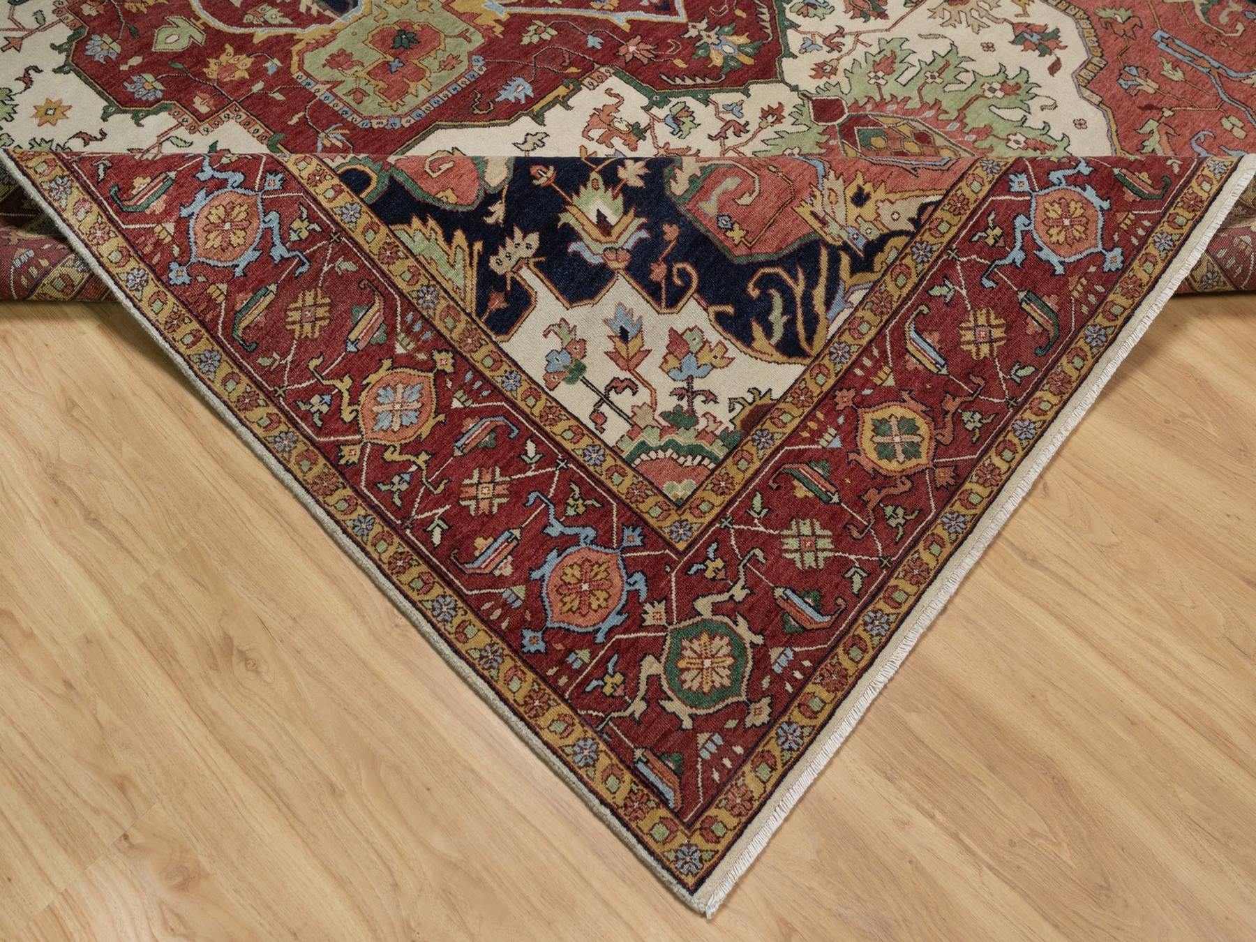 Heriz Heriz hand-knotted wool rug in Ivory & Red, 9' x 12'1" — SKU O091959 (view 6)