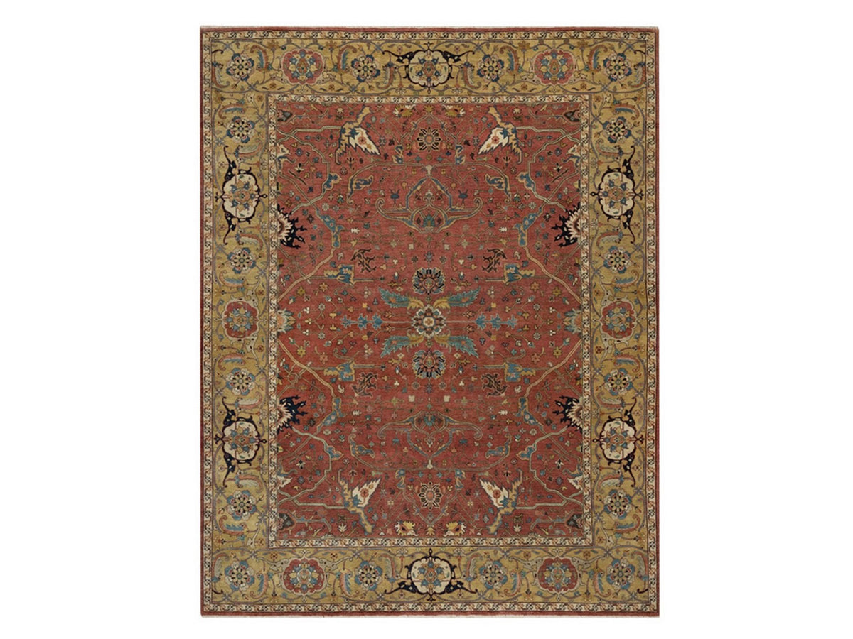 Heriz Heriz hand-knotted wool rug in Red & Gold, 7'11" x 10'2" — SKU O091960