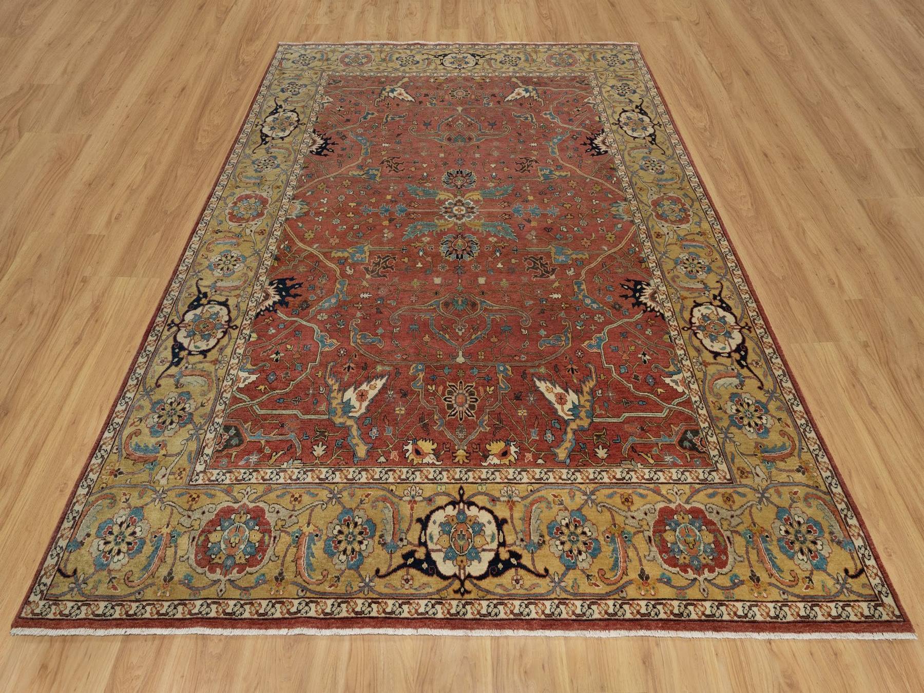 Heriz Heriz hand-knotted wool rug in Red & Gold, 7'11" x 10'2" — SKU O091960 (view 2)