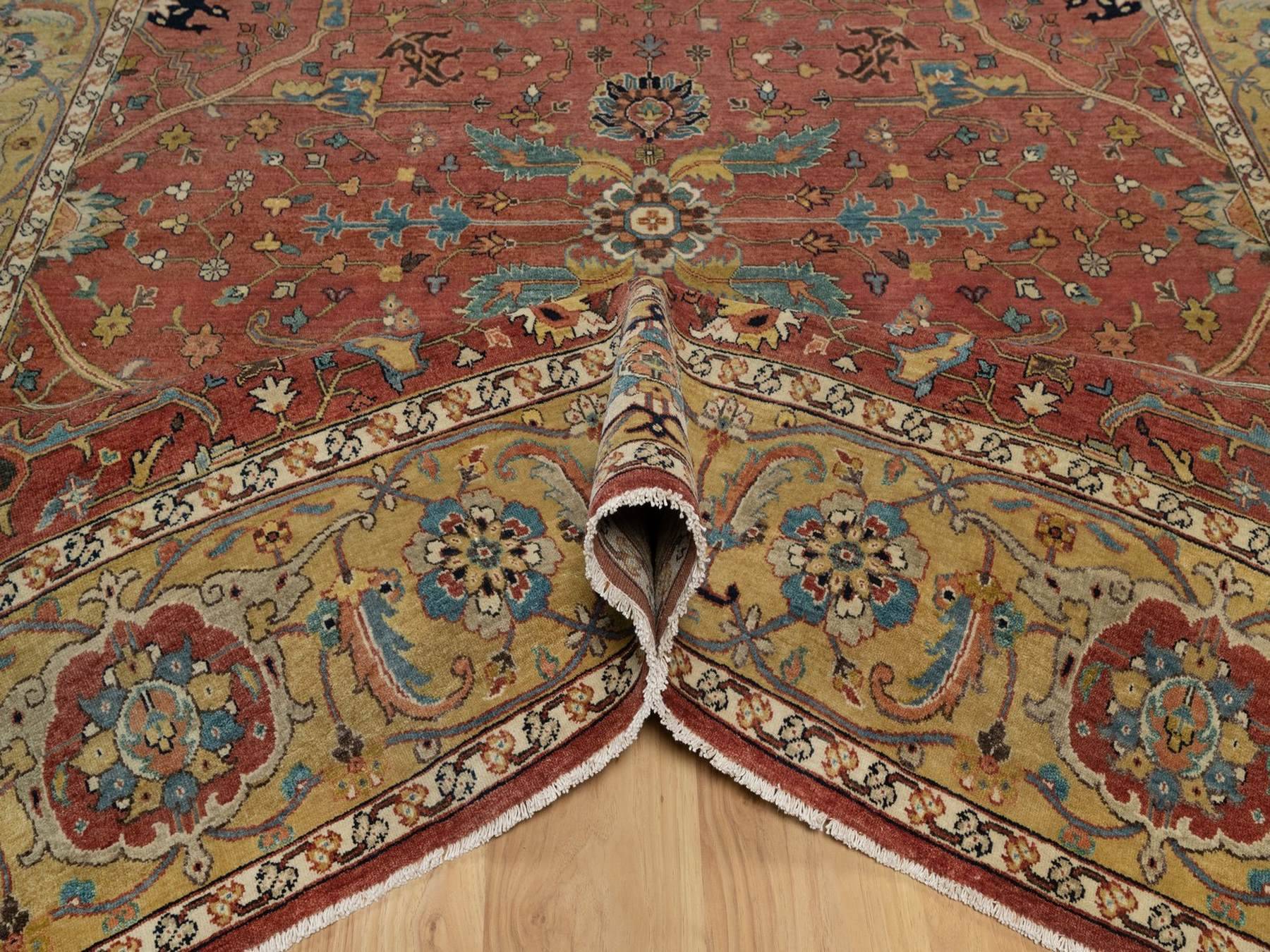 Heriz Heriz hand-knotted wool rug in Red & Gold, 7'11" x 10'2" — SKU O091960 (view 5)