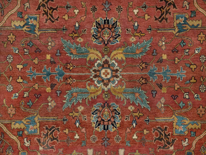 Heriz Heriz hand-knotted wool rug in Red & Gold, 7'11" x 10'2" — SKU O091960 (view 8)