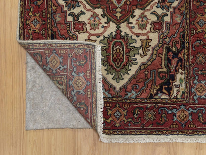 Heriz Heriz hand-knotted wool runner in Ivory & Red, 2'7" x 10'1" — SKU O091961 (view 3)