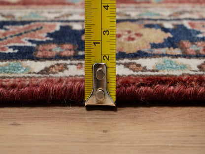 Heriz Heriz hand-knotted wool runner in Red & Navy Blue, 2'7" x 8'3" — SKU O091963 (view 7)