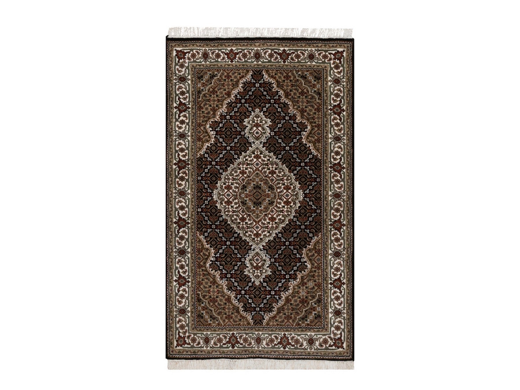 Black 3'2" x 5'4" Fine Oriental Hand knotted Wool Rug - Sku: O091965