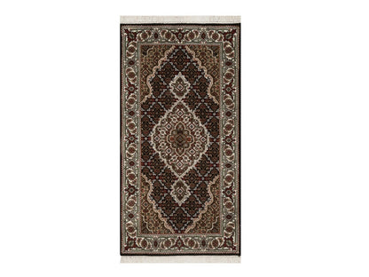 Tabriz Fine Oriental hand-knotted wool rug in Black & Ivory, 2'5" x 4'8" — SKU O091968