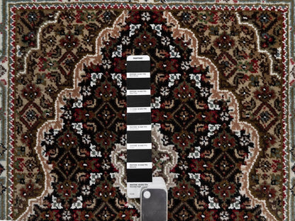 Black 2'5" x 4'8" Fine Oriental Hand knotted Wool Rug - Sku: O091969