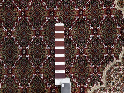 Tabriz Fine Oriental hand-knotted wool rug in Red & Ivory, 8'10" x 12' — SKU O091972 (view 7)