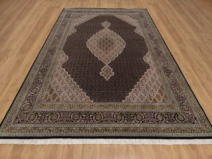 Black 8'9" x 12'0" Fine Oriental Hand knotted Wool Rug - Sku: O091977