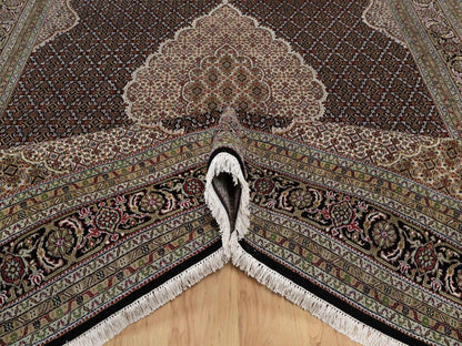 Black 8'9" x 12'0" Fine Oriental Hand knotted Wool Rug - Sku: O091977