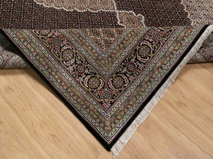 Black 8'9" x 12'0" Fine Oriental Hand knotted Wool Rug - Sku: O091977