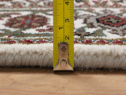 Tabriz Fine Oriental hand-knotted wool runner in Ivory & Swan White, 2'7" x 21'2" — SKU O091980 (view 7)