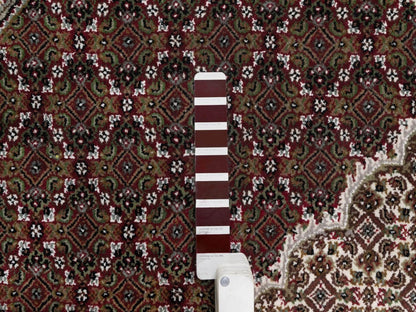 Tabriz Fine Oriental hand-knotted wool rug in Red & Ivory, 8' x 8' — SKU O091982 (view 7)