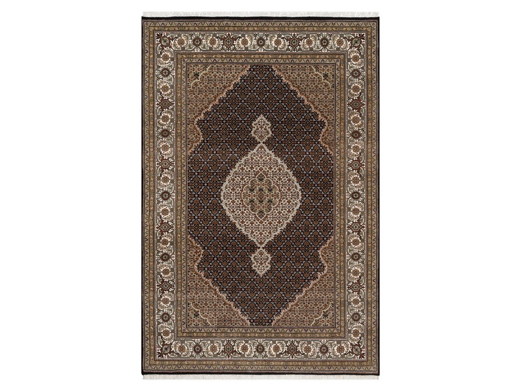 Black 6'0" x 9'1" Fine Oriental Hand knotted Wool Rug - Sku: O091983