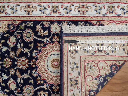 Blue 2'0" x 3'2" Fine Oriental Hand knotted Wool/Silk Rug - Sku: O091999